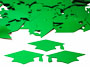 Graduation Cap Confetti, Green Available by the Pound or Packet